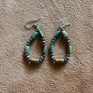 Turquoise Sterling Silver Beaded Earrings